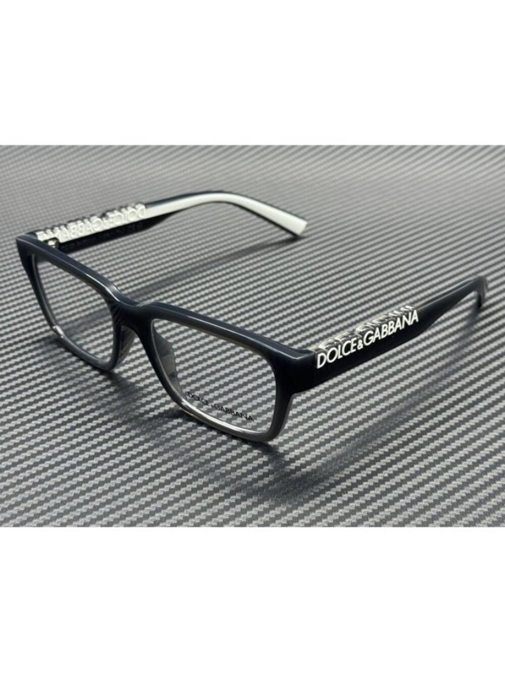 New Dolce & Gabbana Men Transparent Dark Grey Eyeglasses 55-17-145